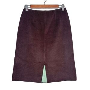 Harve Benard Collection | Women | Brown Green Wool Blend Mini Pencil Skirt | 4